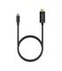Cable Conversor HDMI 4K Aisens A109-0623  USB Tipo-C Macho - HDMI Macho  Hasta 27W  1250Mbps  80cm  Negro