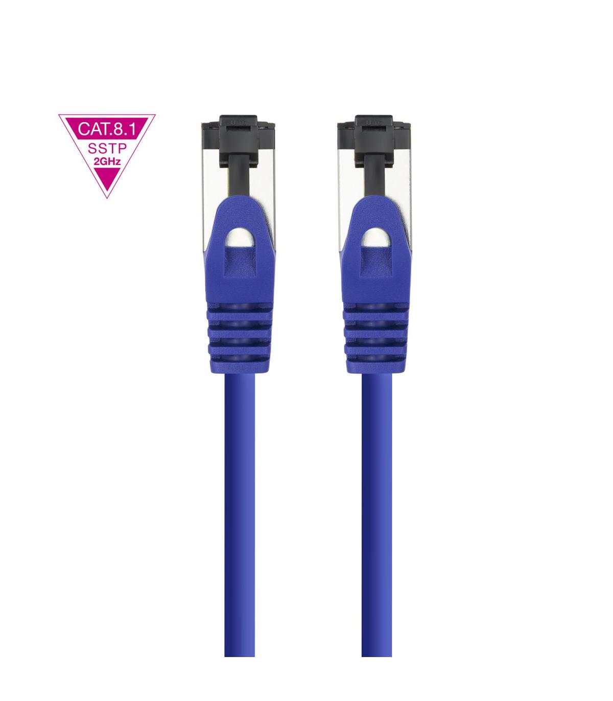 Cable De Red RJ45 SSTP Nanocable 10.20.2000-BL Cat.8.1  50cm  Azul