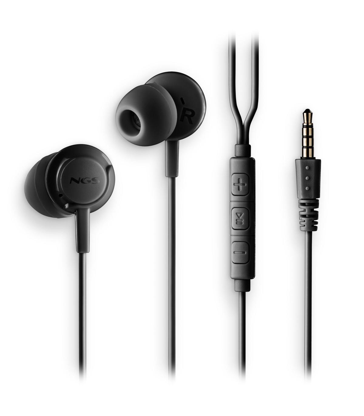 Auriculares Intrauditivos NGS Cross Drift  Con Micrfono  Jack 3.5  Negros