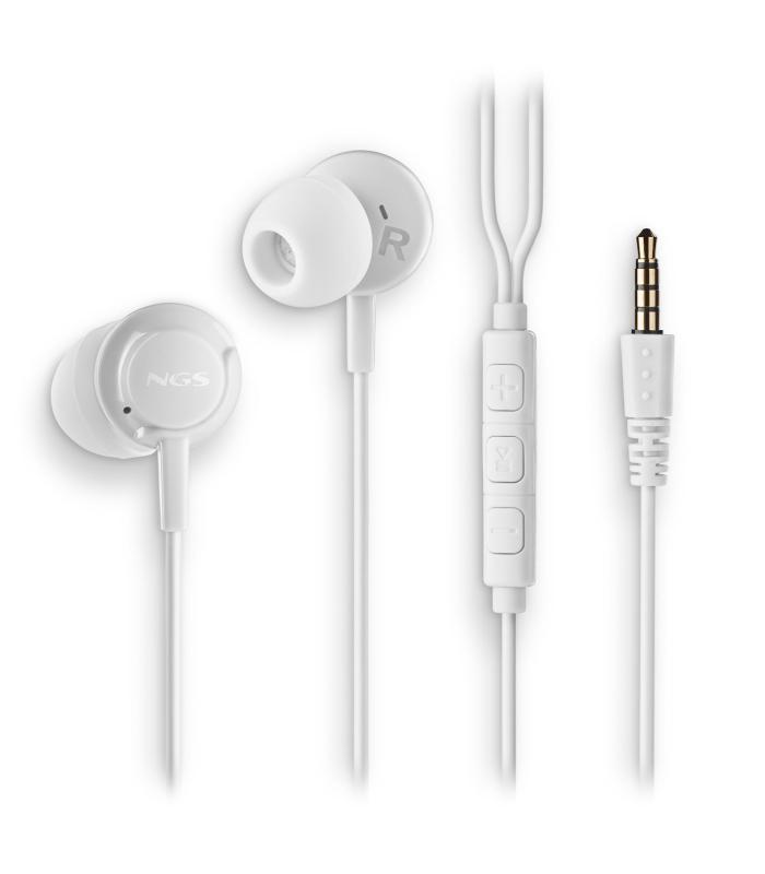 Auriculares Intrauditivos NGS Cross Drift  Con Micrfono  Jack 3.5  Blancos