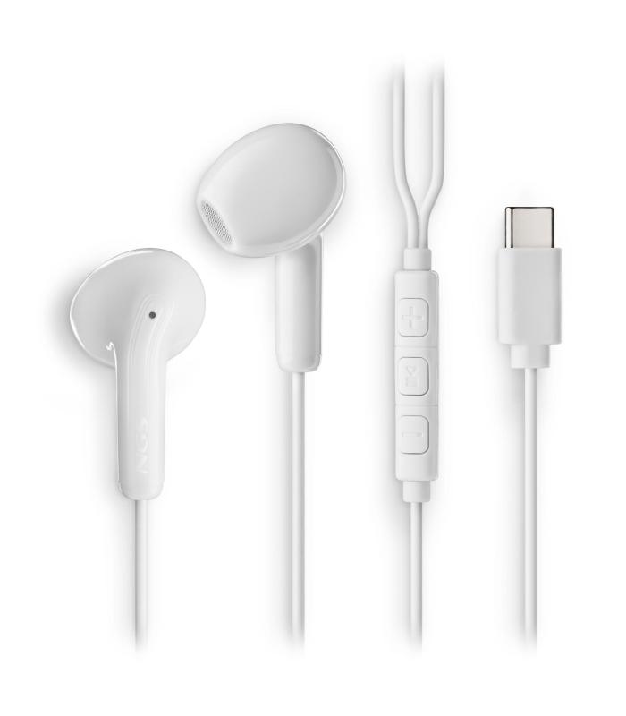 Auriculares Intrauditivos NGS Cross Glide  Con Micrfono  USB Tipo-C  Blancos