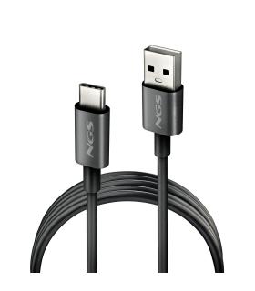 Cable USB 2.0 NGS ZYRO-AC  USB Macho - USB Tipo-C Macho  Hasta 15W  480Mbps  1m  Negro