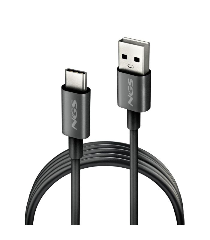 Cable USB 2.0 NGS ZYRO-AC  USB Macho - USB Tipo-C Macho  Hasta 15W  480Mbps  1m  Negro