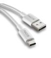 Cable USB 2.0 NGS ZYRO-AC  USB Macho - USB Tipo-C Macho  Hasta 15W  480Mbps  1m  Blanco