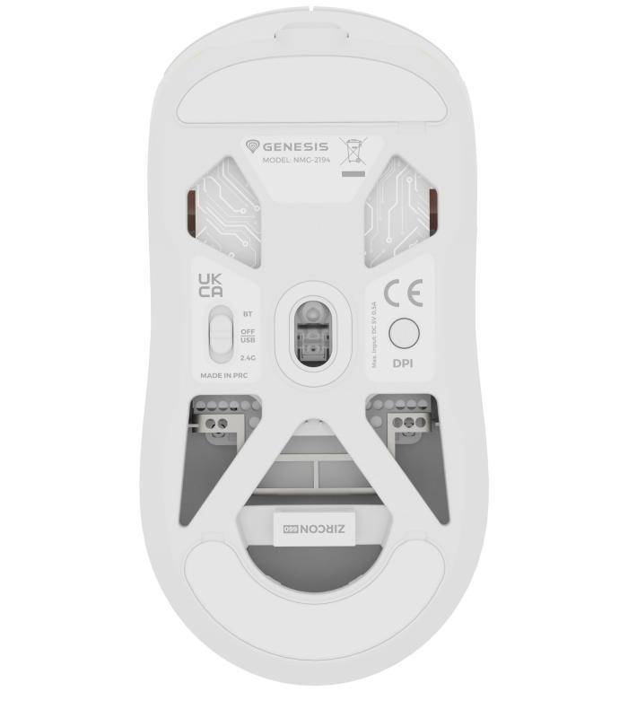 RATON GENESIS  GAMING ZIRCON 660 BLANCO BLUETOOTH BATERIA RECARGABLE