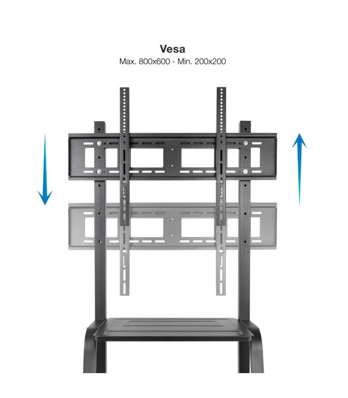 Soporte De Suelo Ajustable Con Ruedas TooQ FS20101M-B Para TV De 37-100'  Hasta 150kg