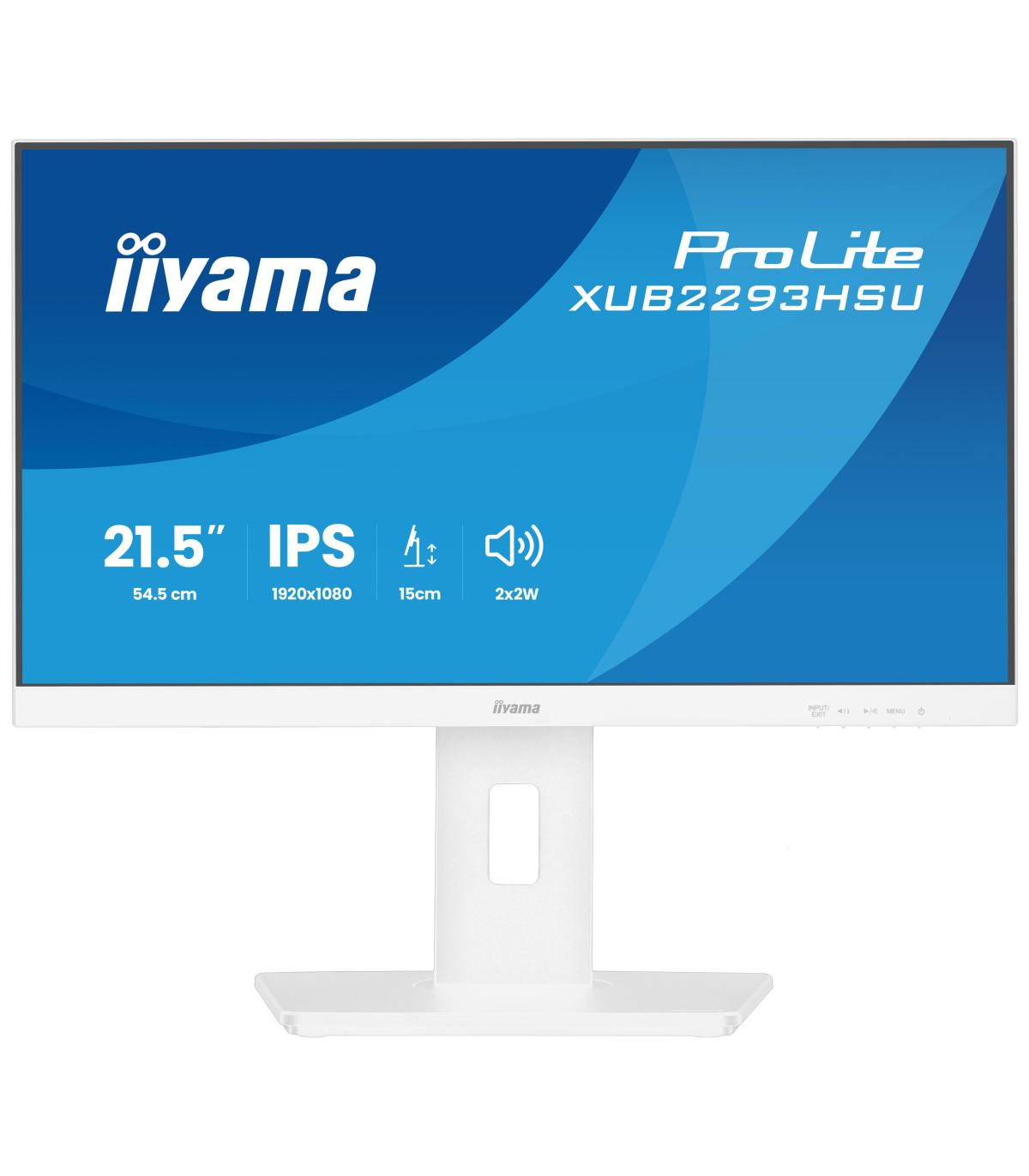 MONITOR IYAMA PROLITE, 21,5 PULAGADS, 54,5 CM, IPS PANEL TECHNOLOGY LED, 1920X1080, 100 HZ, MATE BLANCA