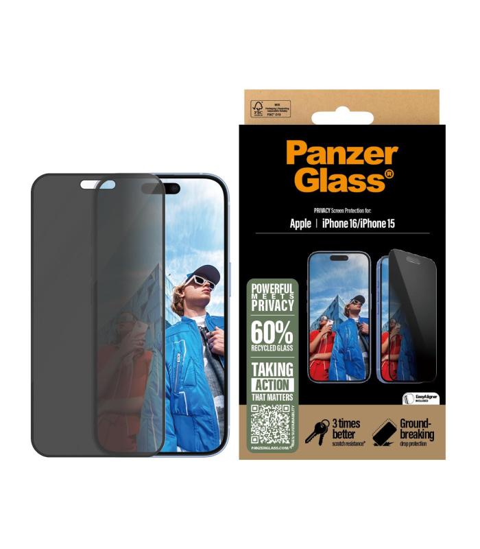 PanzerGlass Privacy Screen Protector IPhone 16 -15