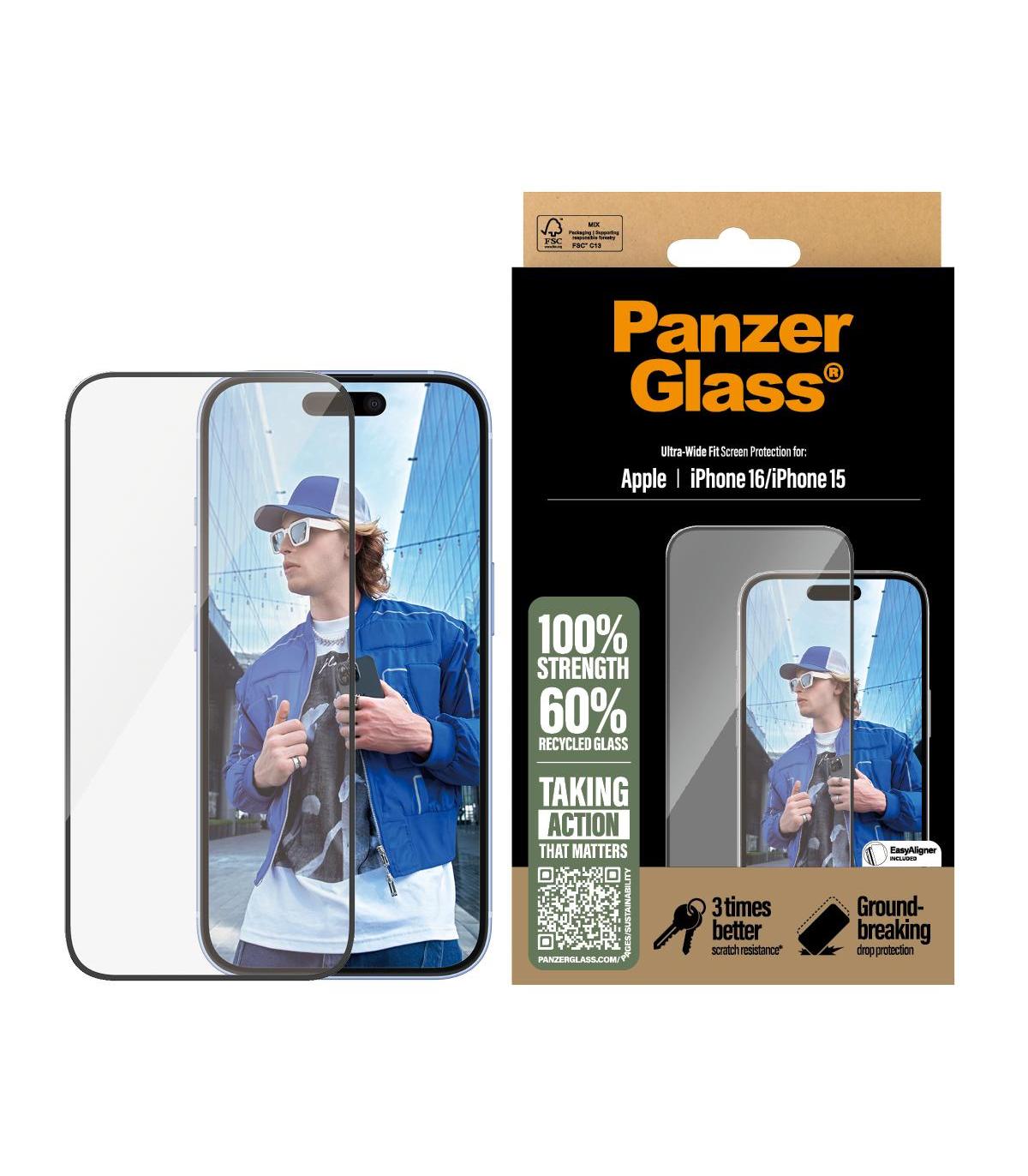 PanzerGlass Screen Protector IPhone 16 - 15
