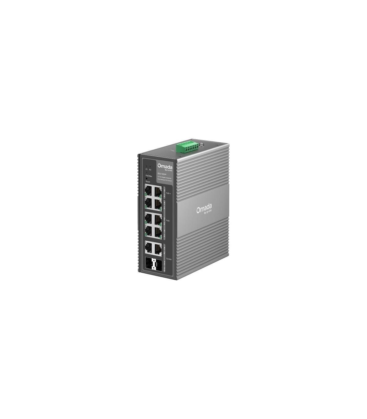 TP-Link Omada IES210GPP Switch Gestionado Gigabit Ethernet (10 100 1000) Energa Sobre Ethernet (PoE) DIN Rail Gris