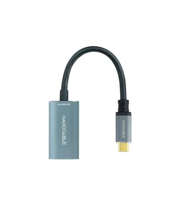 Nanocable Conversor USB-C A DisplayPort 8K Aluminio, 15 Cm, Gris