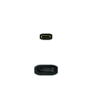 Nanocable Conversor USB-C A DisplayPort 8K Aluminio, 15 Cm, Gris