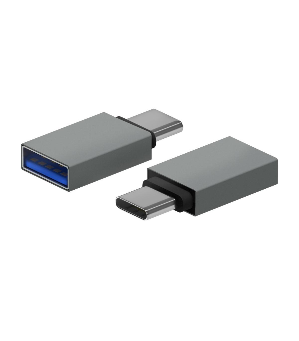 MINI ADAPTADOR AISENS ALUMINIO USB 3.2 GEN1 3A USB-C M-A H GRIS