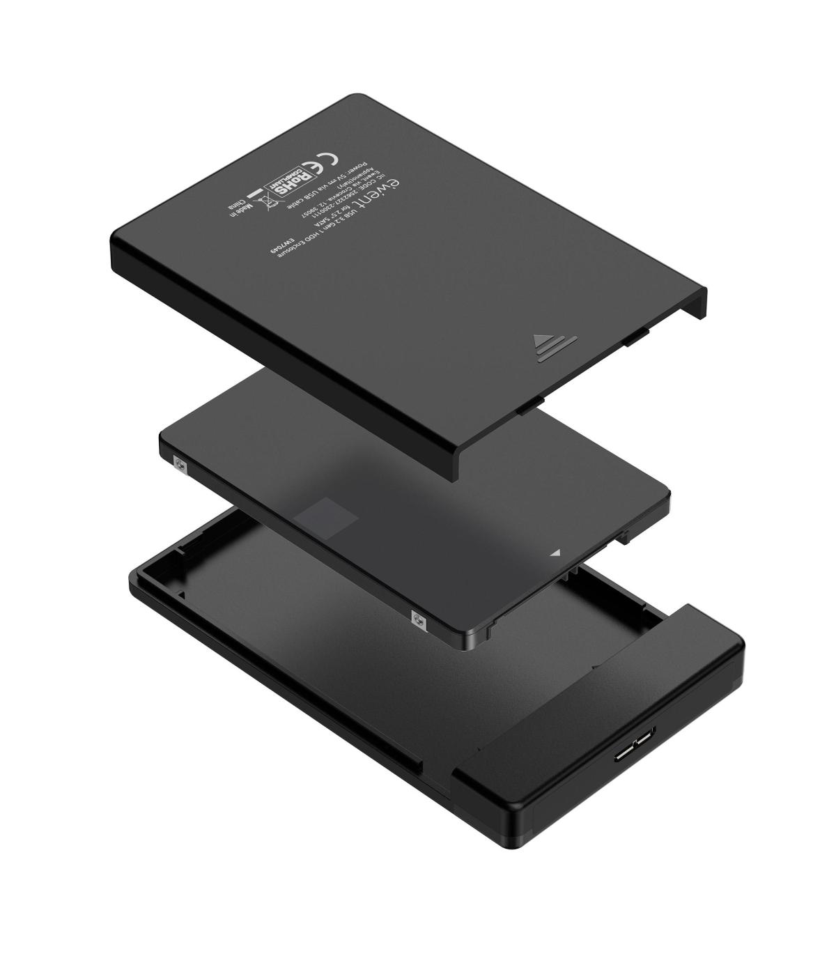 EWENT CAJA HDD SDD SATA 2.5 SIN TORNILLOS USB 3.2