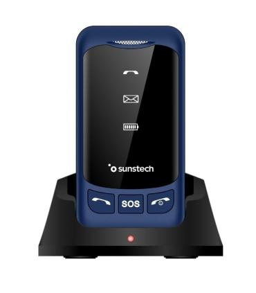 Telfono Mvil Sunstech CELT25BL para Personas Mayores/ Azul