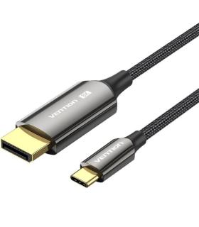 Cable Conversor DisplayPortI 8K Vention CRFBF/ USB Tipo-C Macho - DisplayPort Macho/ 1m/ Negro