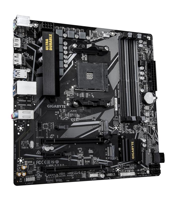 GIGABYTE B550M DS3H R2 Placa Base - Procesadores AMD Ryzen 5000, VRM De 5+3 Fases, Hasta 4733 MHz DDR4 (O.C.), 1x M.2 PCIe 4.0 +