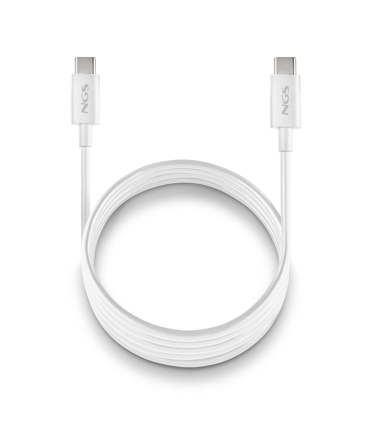 NGS CABLE CARGA RAPIDA USB-C A USB-C 1M BLANCO