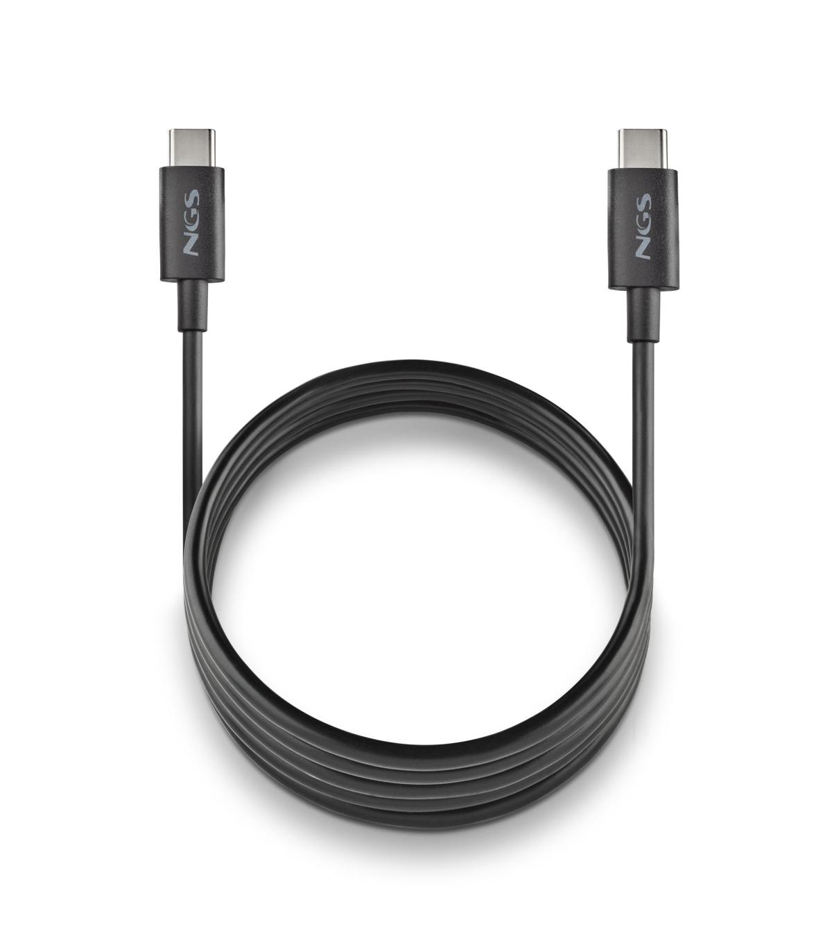 NGS CABLE CARGA RAPIDA USB-C A USB-C 1M NEGRO