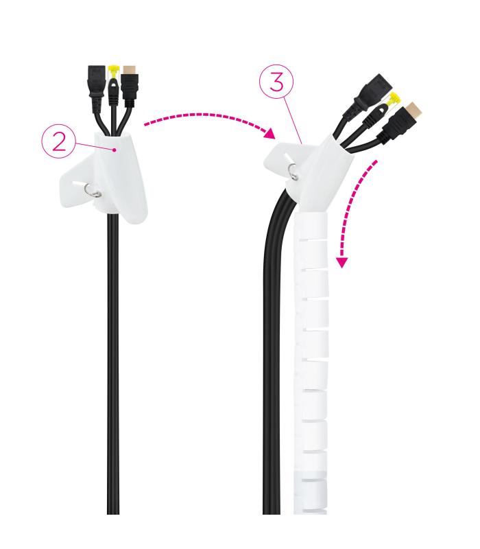 Organizador De Cables En Espiral Nanocable 10.36.0002-W  2m