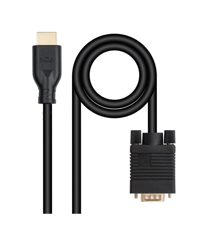 Cable Conversor Nanocable 10.15.4602  VGA Macho - HDMI 8K Macho  1.8m  Negro