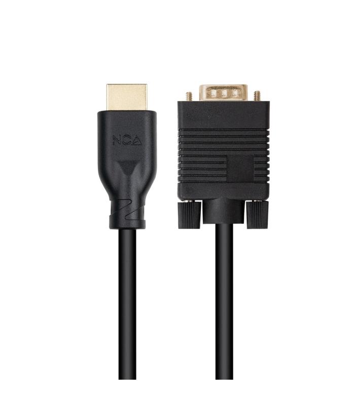 Cable Conversor Nanocable 10.15.4602  VGA Macho - HDMI 8K Macho  1.8m  Negro
