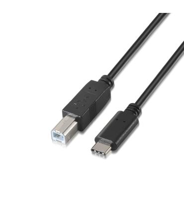 CABLE AISENS USB 2.0 IMPRESORA 3A, TIPO USB-C M-B M, NEGRO, 2.0M