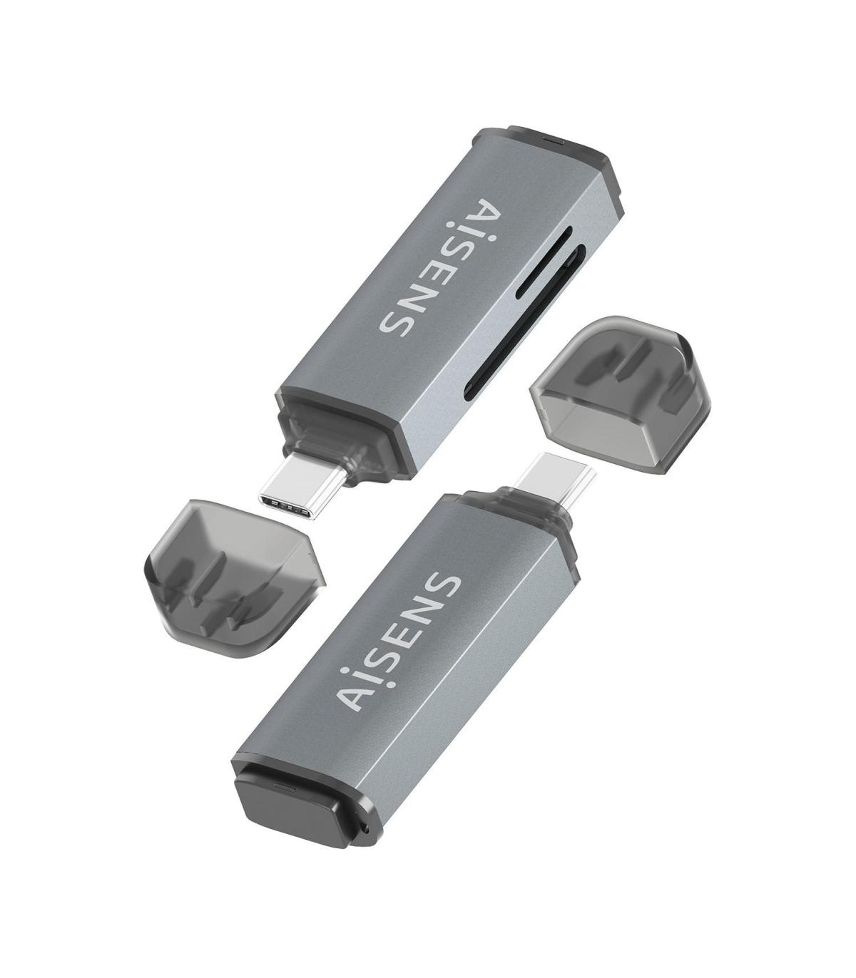 LECTOR TARJETAS AISENS SD MICRO SD MMC RS-MMC MMC MICRO USBC GRIS