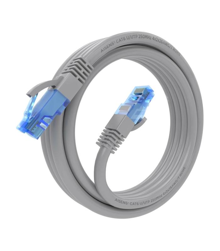CABLE RED LATIGUILLO RJ45 CAT.6 UTP AWG26 CCA GRIS 3.0M AISENS A135-0778