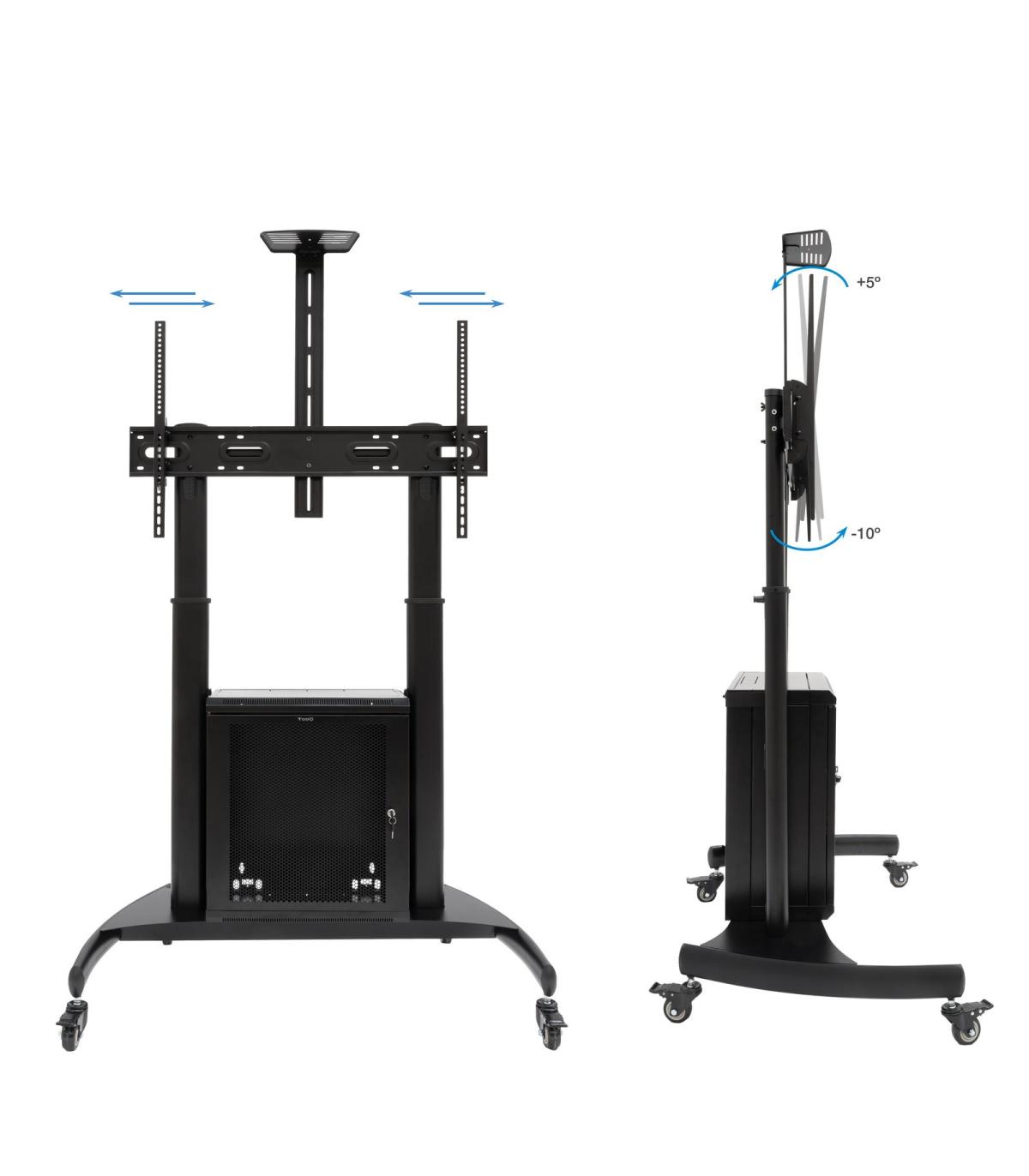 Soporte De Suelo Inclinable Con Ruedas TooQ Narnia FS20500M-B Para TV De 60-100'  Hasta 100kg