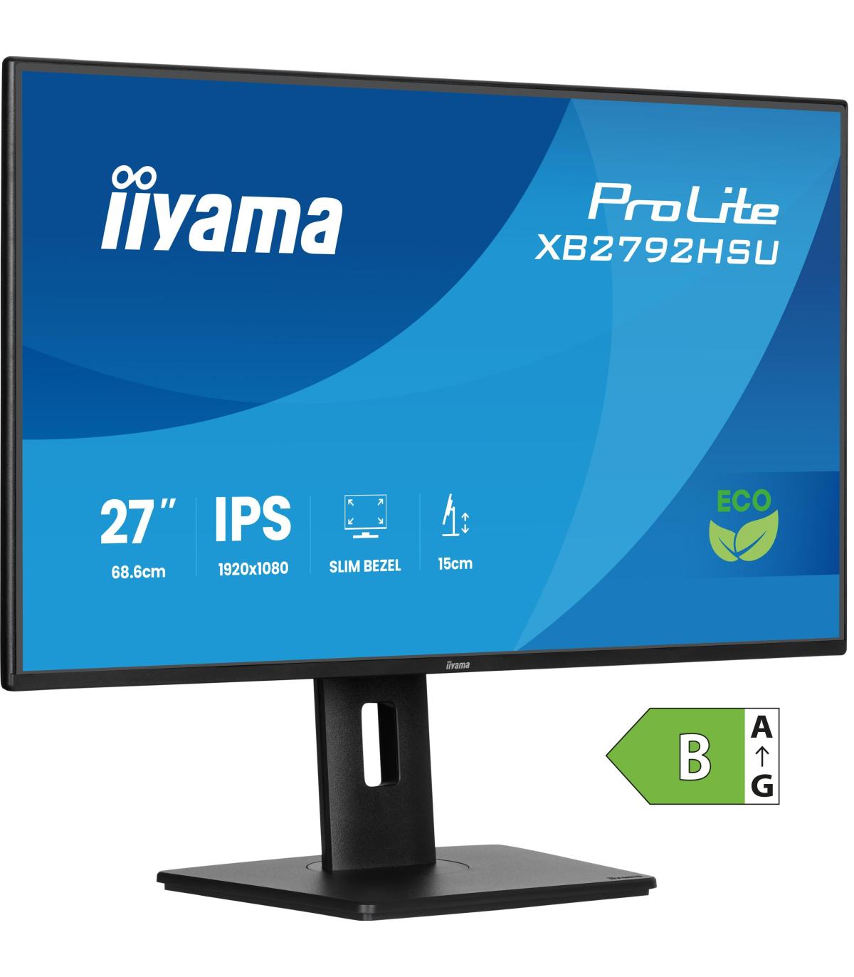 MONITOR IIYAMA PROLITE XB2792HSU-B1, 68,6 CM (27"), 1080 X 1920 PIXELES, QUAD HD, LED, 3 MS, NEGRO