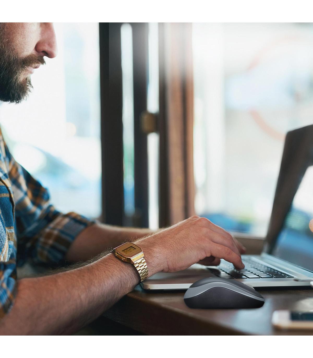 RATON LOGITECH M185 NEGRO GRIS RF INALAMBRICO PILAS