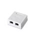 ROSETA DE SUPERFICIE AISENS RJ45 CAT.6 FTP 2 TOMAS BLANCO