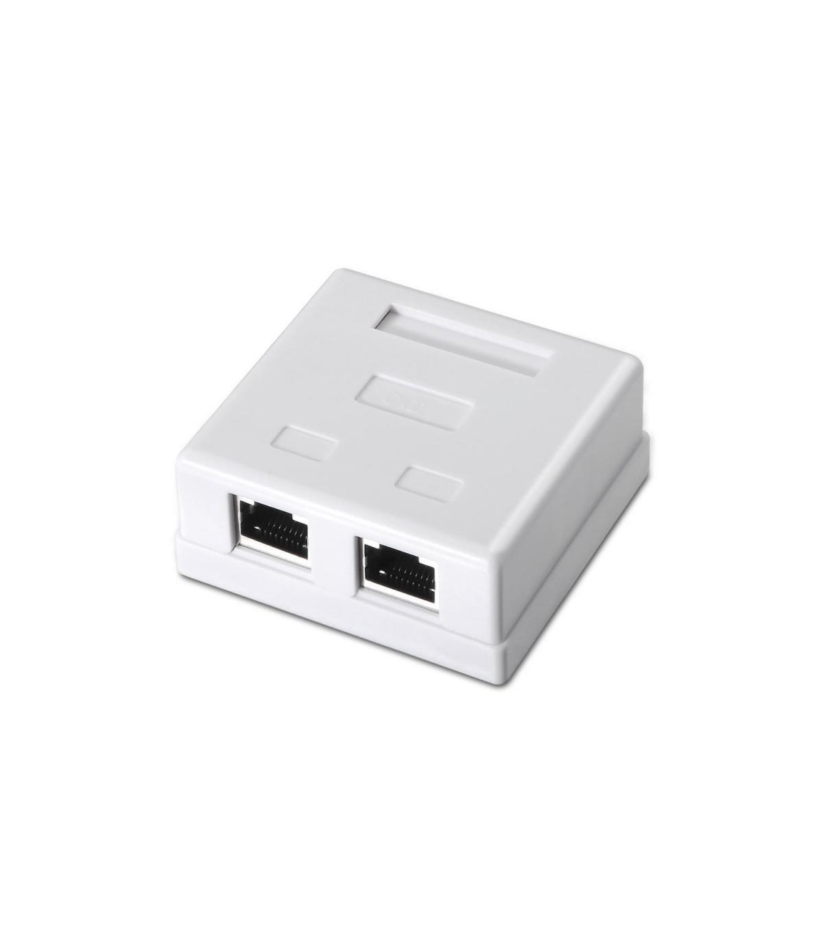 ROSETA DE SUPERFICIE AISENS RJ45 CAT.6 FTP 2 TOMAS BLANCO