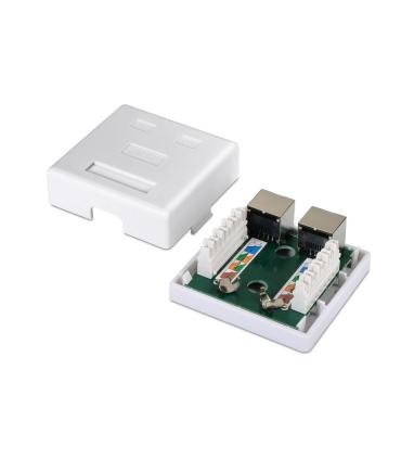 ROSETA DE SUPERFICIE AISENS RJ45 CAT.6 FTP 2 TOMAS BLANCO