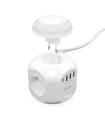 REGLETA ENCHUFES AISENS 4 TOMAS + 1XUSB-C 3XUSB-A LUZ NOCTURNA 1.8M BLANCO