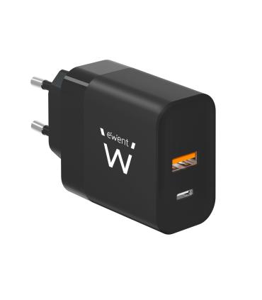 Ewent Cargador Rapido USB-A Y USB-C  GanFast 45W