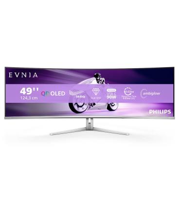 Monitor Gaming Ultrapanormico Curvo Philips Evnia 8000 49M2C8900L 49'  Dual QHD  0.03ms  144Hz  OLED  Multimedia  Blanco