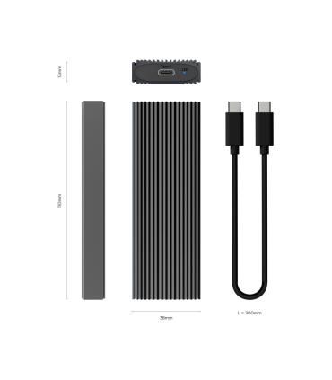 CAJA EXTERNA M.2 (NGFF) ASM2-023GR NVMe A USB32 GEN2 GRIS AISENS ASM2-023GR