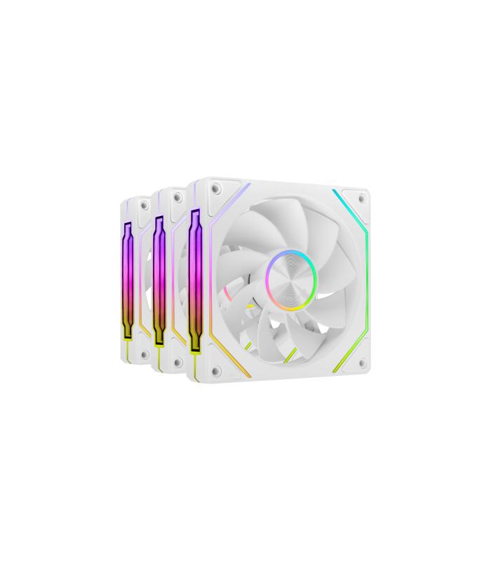 Pack 3 Ventiladores Invertidos Mars Gaming MF-LINKFINITYKIT2R  12cm  ARGB  Blancos