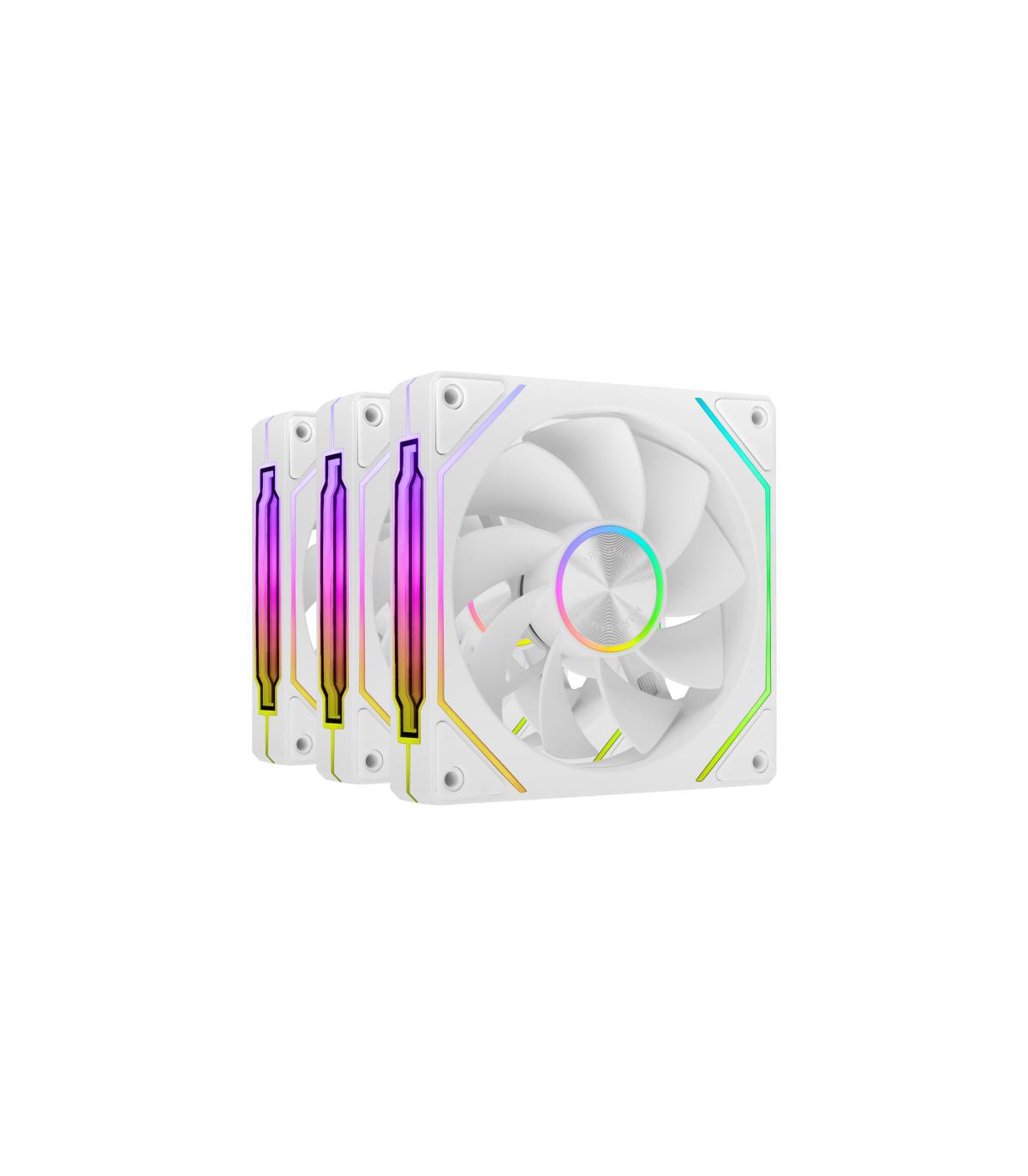 Pack 3 Ventiladores Invertidos Mars Gaming MF-LINKFINITYKIT2R  12cm  ARGB  Blancos