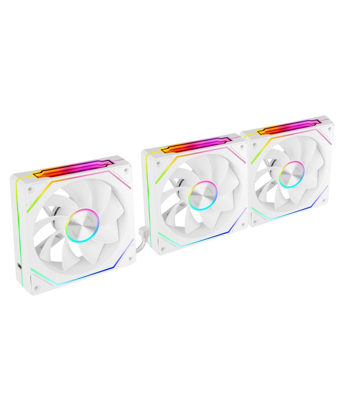 Pack 3 Ventiladores Invertidos Mars Gaming MF-LINKFINITYKIT2R  12cm  ARGB  Blancos
