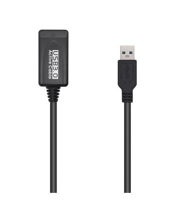 Cable Alargador USB 3.0 Con Amplificador Aisens A105-0525  USB Macho - USB Hembra  Hasta 9W  625Mbps  5m  Negro