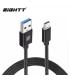 Eightt - Cable USB 3.0 a Type C - 1.0m - Trenzado de Nylon - Color Negro