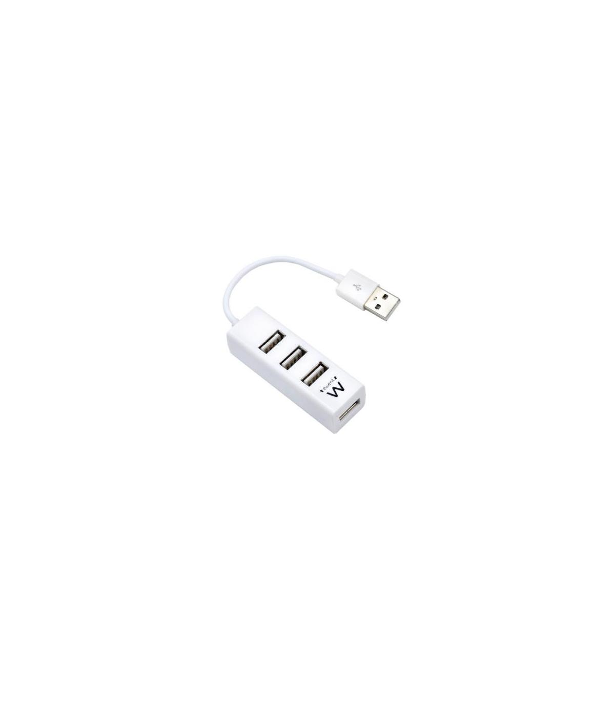 HUB EWENT USB 2.0 HIGH SPEED USB-A 4 PUERTOS BLANCO