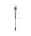 CABLE ADAPTADOR AISENS AUDIO JACK 3.5 4P H-2XJACK 3.5 3P M 25CM