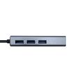 Hub USB Tipo-C Aisens A109-0396  3xUSB  1xRJ45  Gris