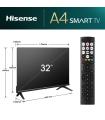 TV HISENSE 32A4N 32"MODO JUEGO DEPORTES IA DOLBY DTS TDT