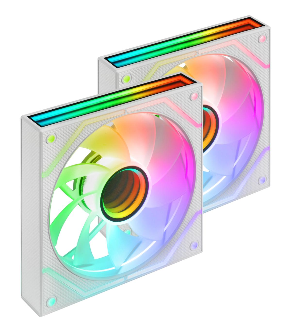 Pack 2 Ventiladores Mars Gaming MF-3DPROX2R  12cm  ARGB  Blancos