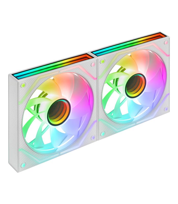 Pack 2 Ventiladores Mars Gaming MF-3DPROX2R  12cm  ARGB  Blancos